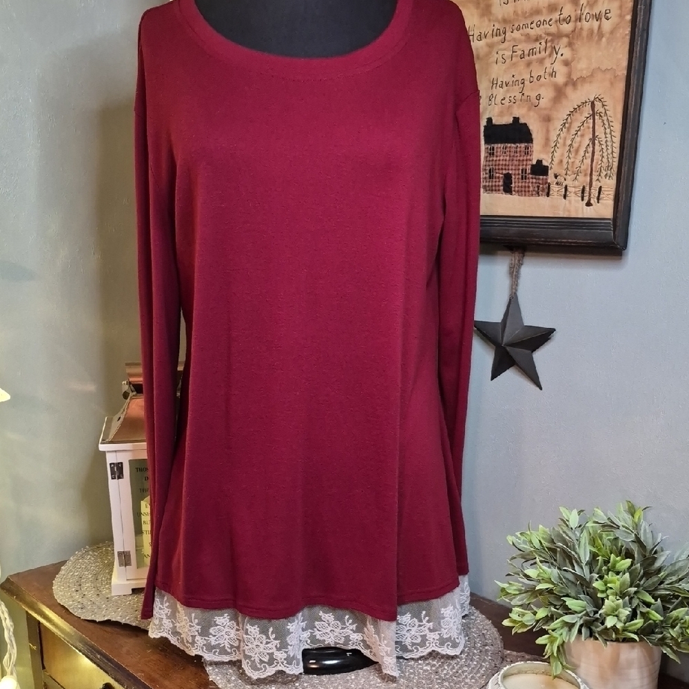 SANIFER lace Trim Tunic